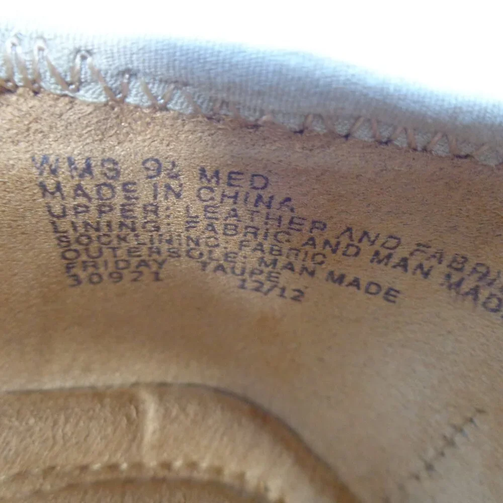 Natural Soul by Naturalizer‎ Women's Mary Jane Shoes Beige Leather Flats Sz 9.5M